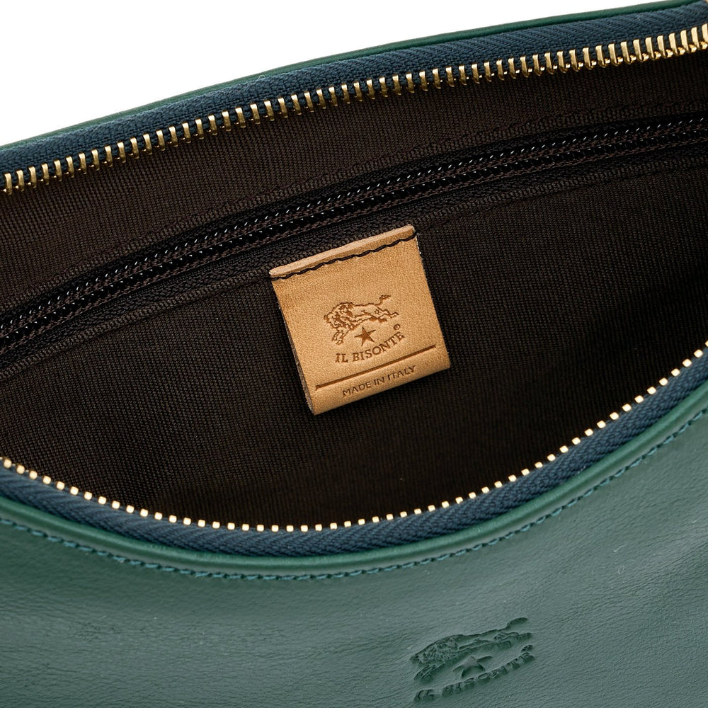Belcanto | Borsa a spalla da donna in pelle colore verde oleandro — 
interior detail view
 — 4 of 4