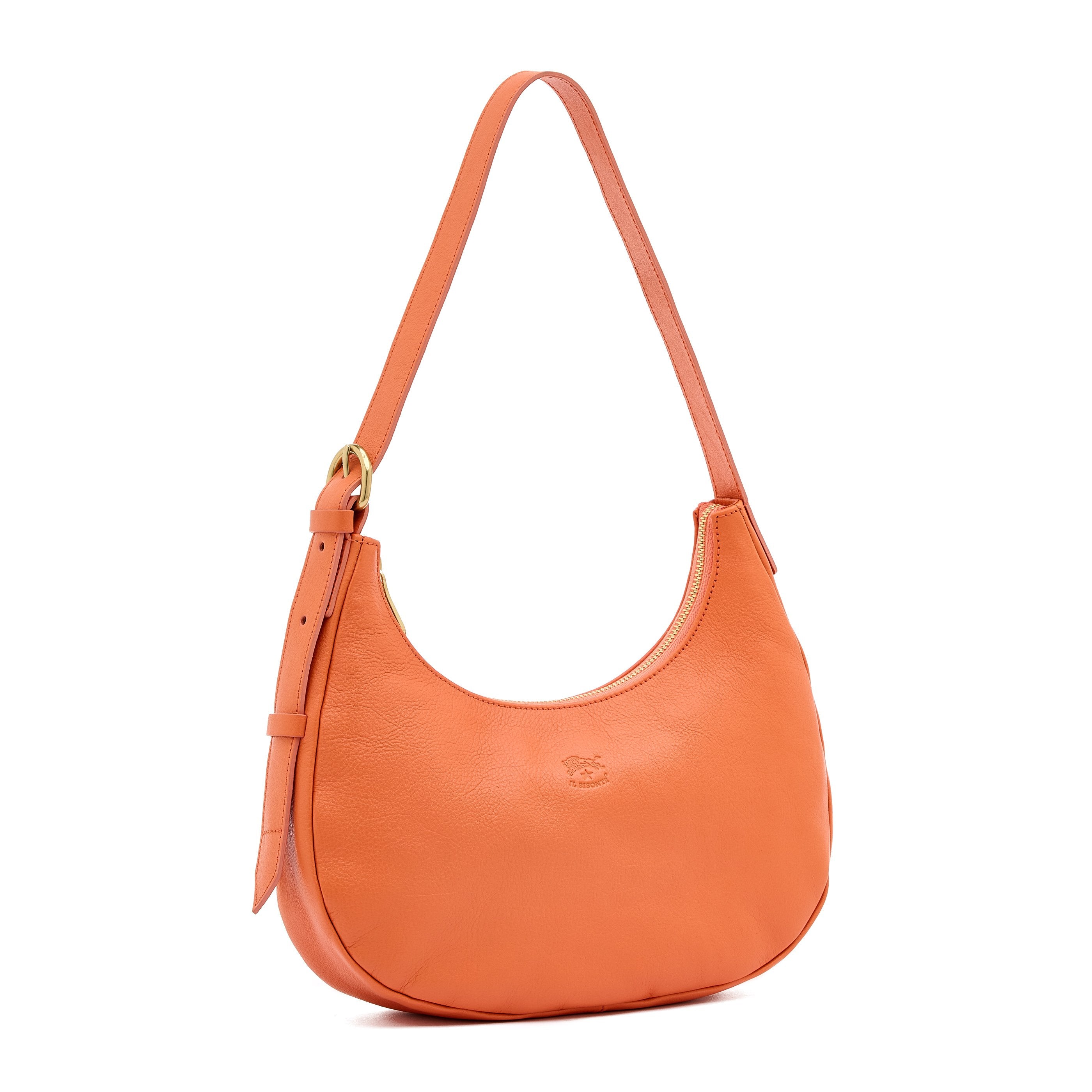 Belcanto | Borsa a spalla da donna in pelle colore arancio pontormo