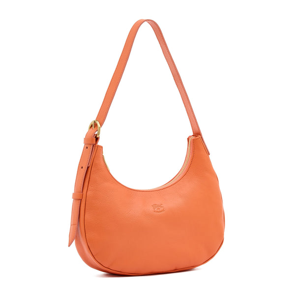 Belcanto | Borsa a spalla da donna in pelle colore arancio pontormo