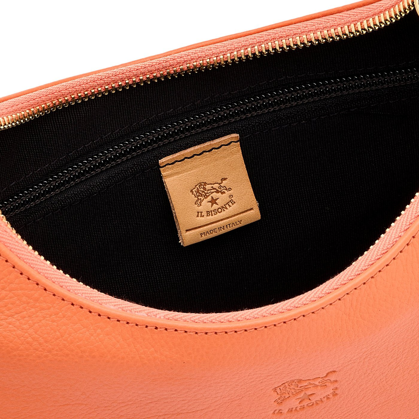 Belcanto | Borsa a spalla da donna in pelle colore arancio pontormo