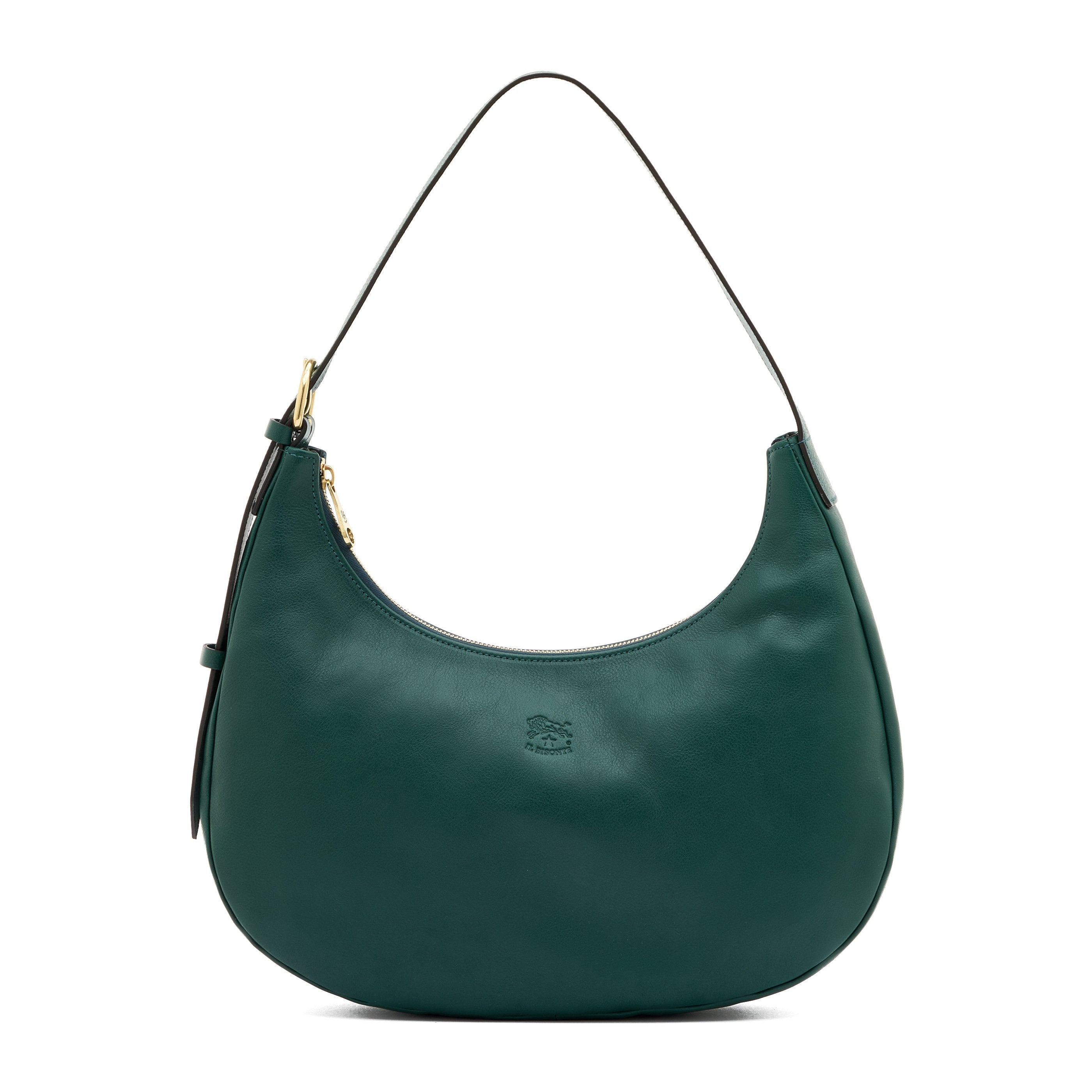 Belcanto | Borsa a spalla da donna in pelle colore verde oleandro — 
front view
 — 1 of 4