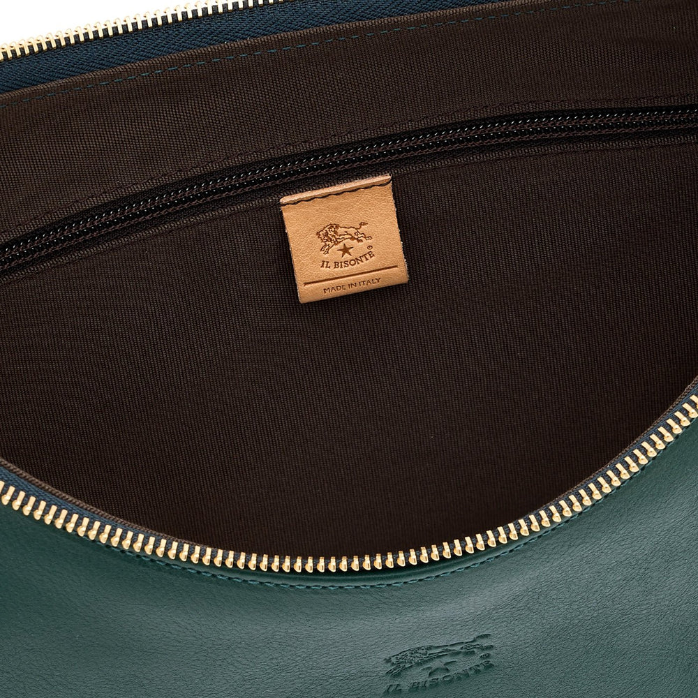 Belcanto | Borsa a spalla da donna in pelle colore verde oleandro — 
interior detail view
 — 4 of 4