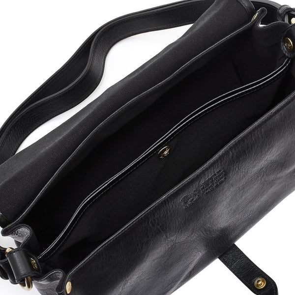 Women's Shoulder Bag in Leather color Black