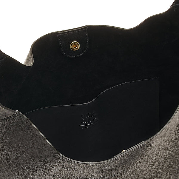 Le laudi | Sac epaule pour femme en cuir vintage couleur noir