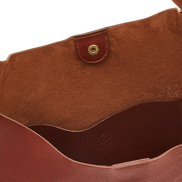 Le laudi | Sac epaule pour femme en cuir vintage couleur sépia