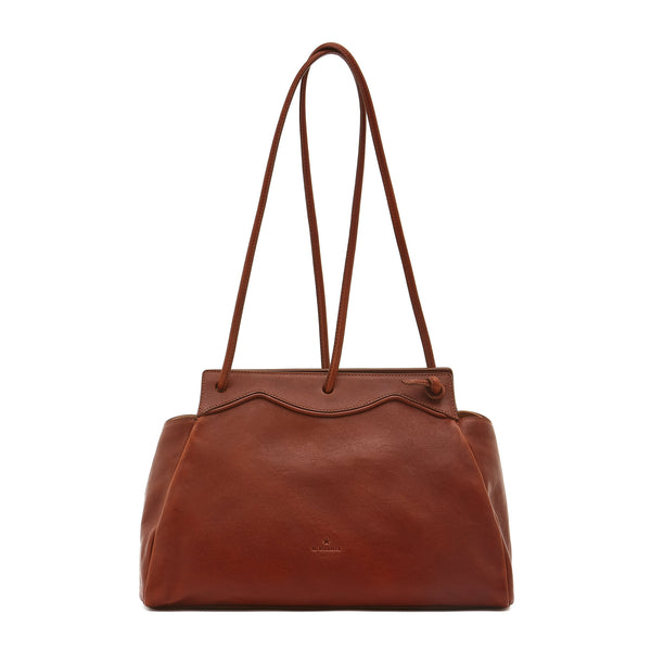Sguardo | Women's Shoulder Bag in Vintage Leather color Sepia