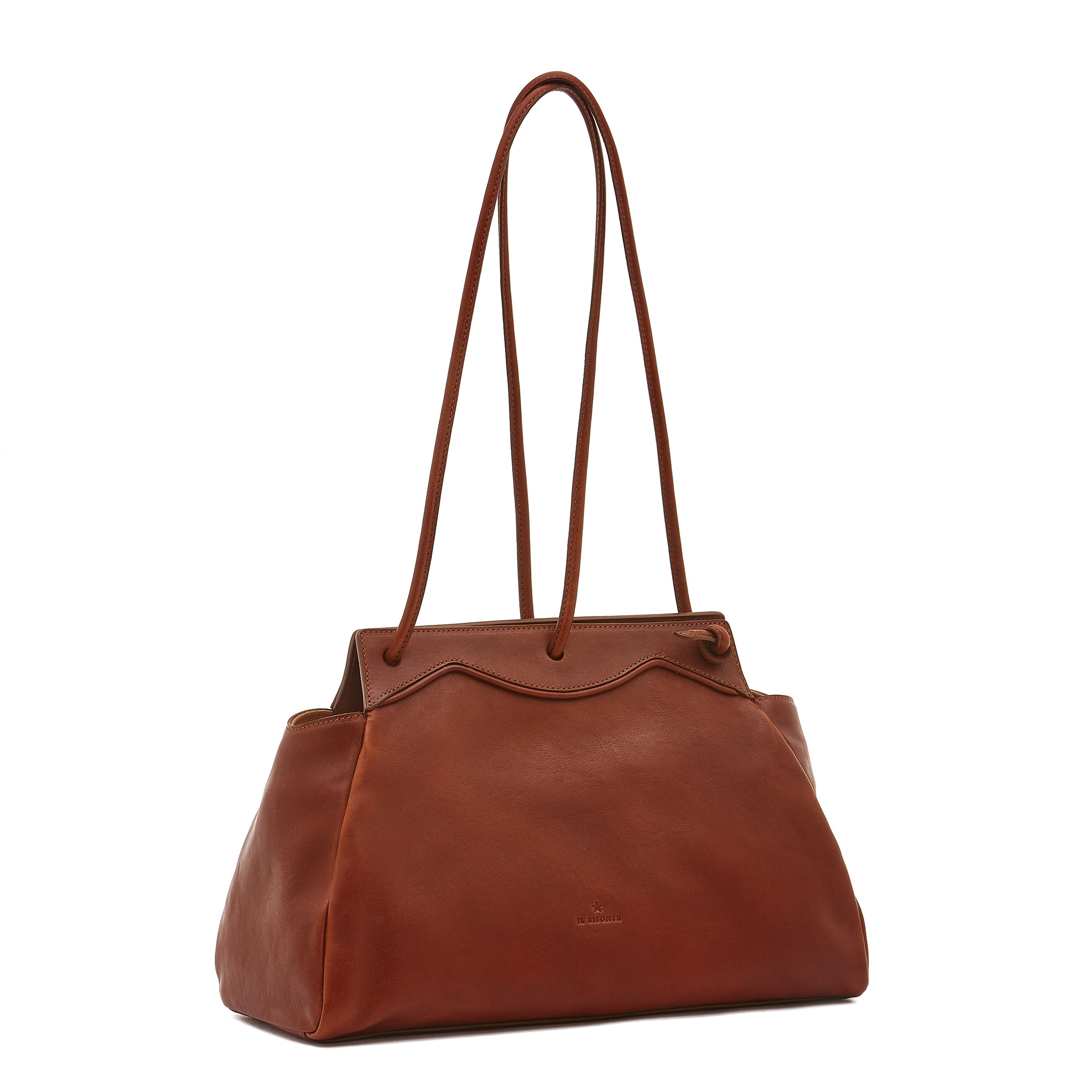 Sguardo | Women's shoulder bag in vintage leather color sepia
