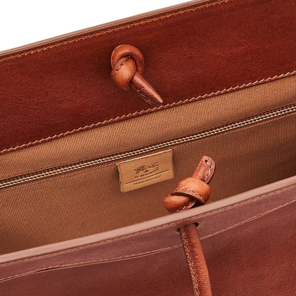 Sguardo | Women's Shoulder Bag in Vintage Leather color Sepia