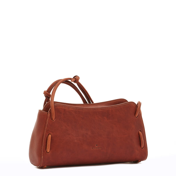 Snodo | Women's shoulder bag in vintage leather color sepia