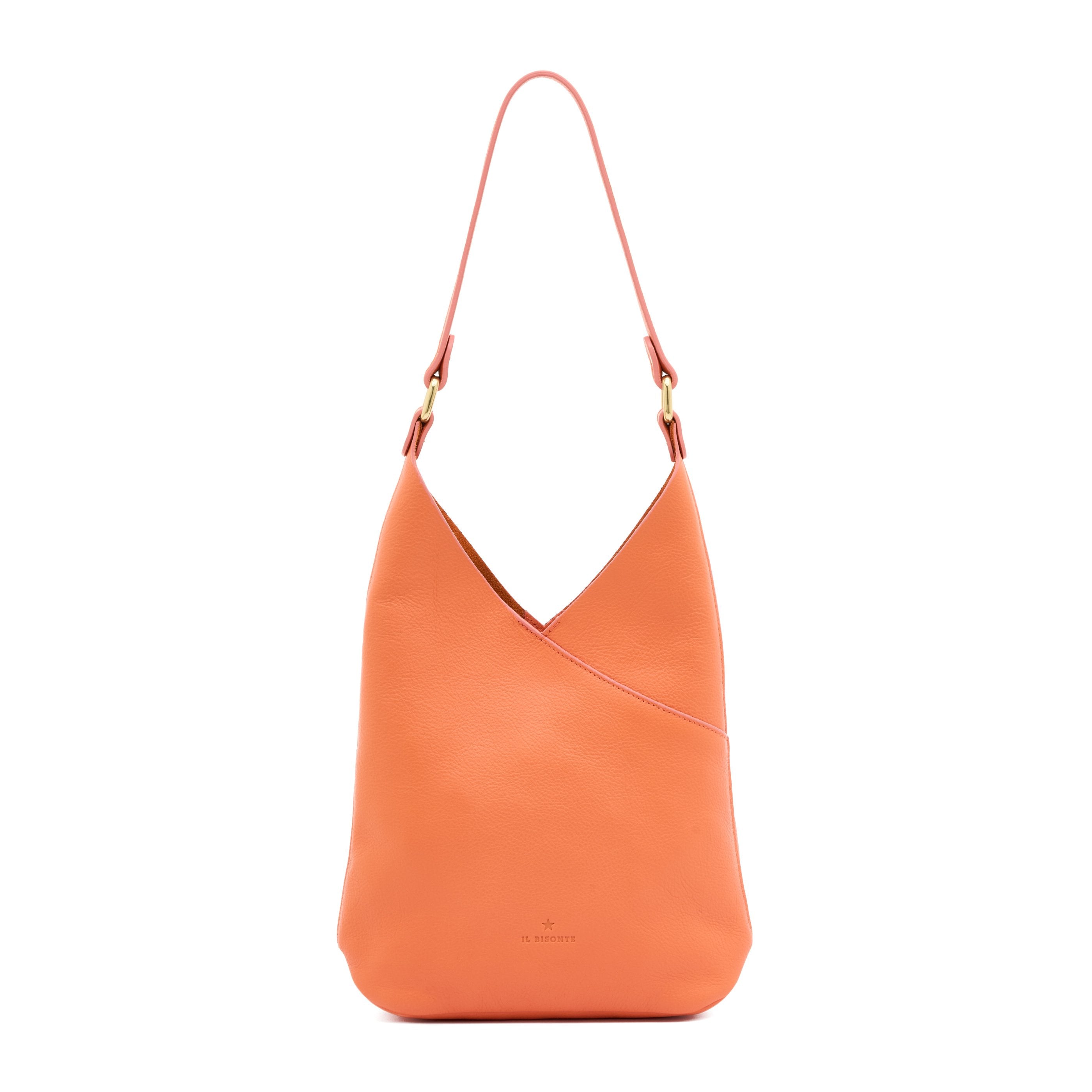 Malibu | Sac epaule pour femme en cuir couleur orange pontormo