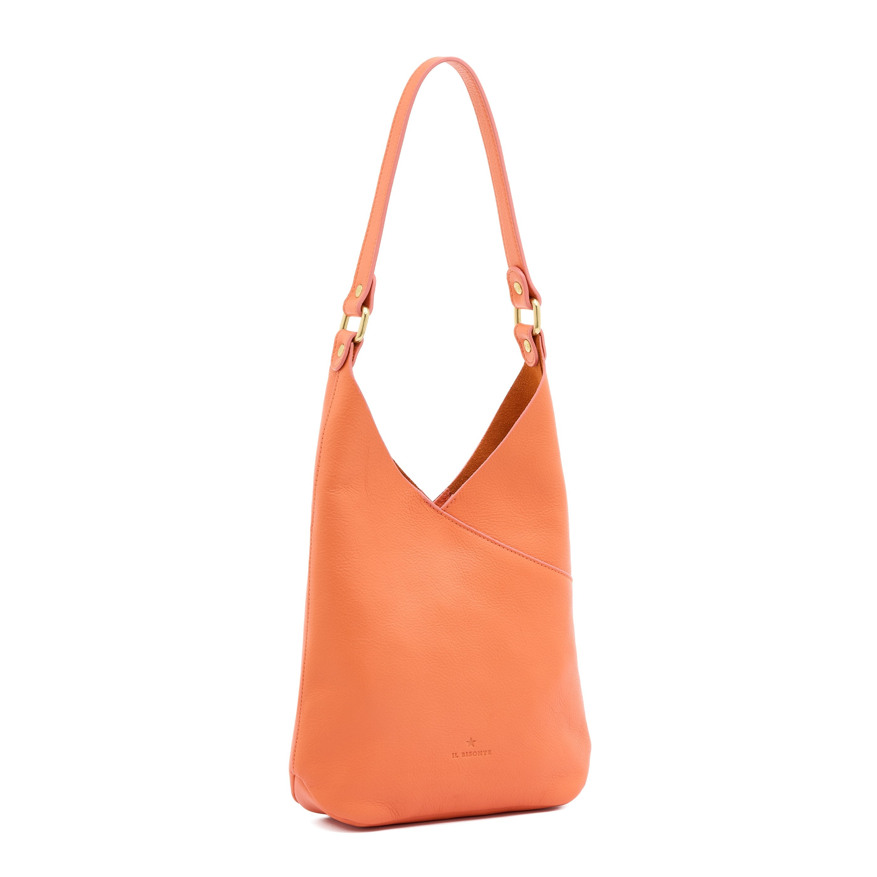Malibu | Sac epaule pour femme en cuir couleur orange pontormo