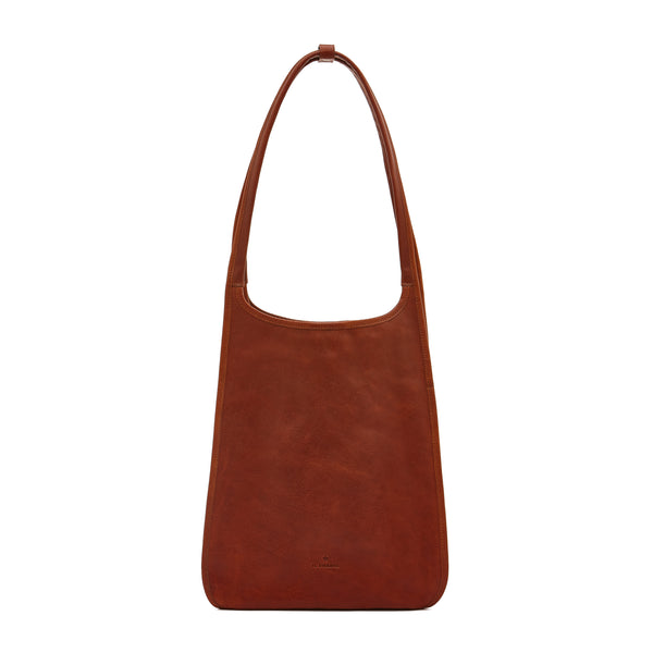 Sguardo | Sac epaule pour femme en cuir vintage couleur sépia