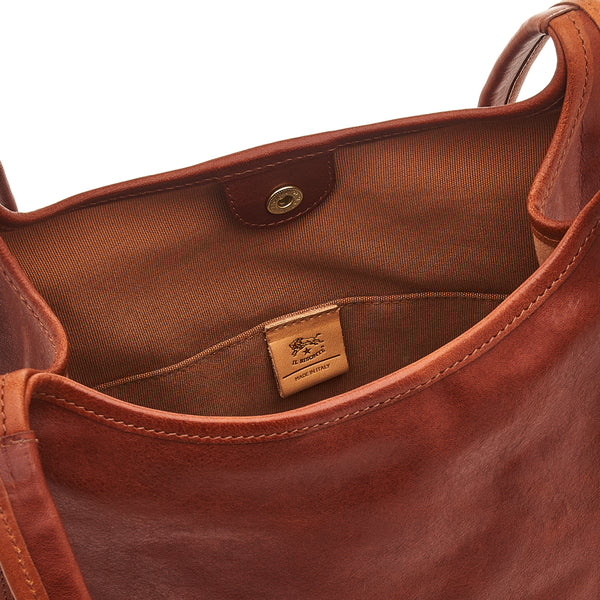 Sguardo | Women's shoulder bag in vintage leather color sepia