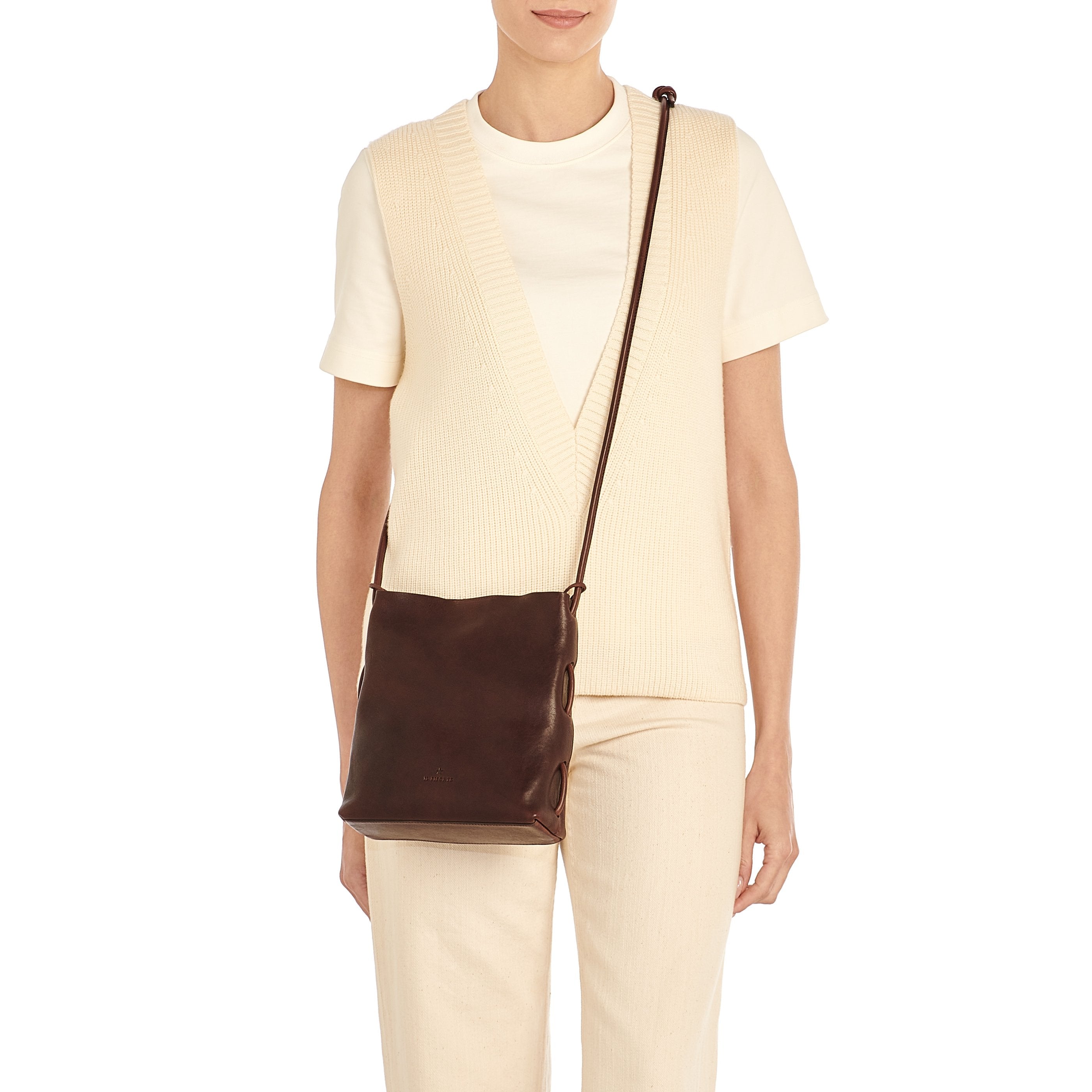 Snodo | Women's shoulder bag in vintage leather color coffee