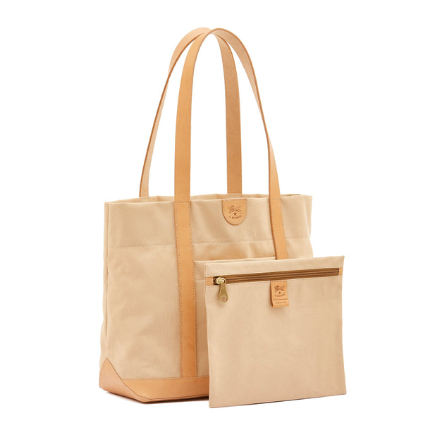 Women's shoulder bag in fabric color natural