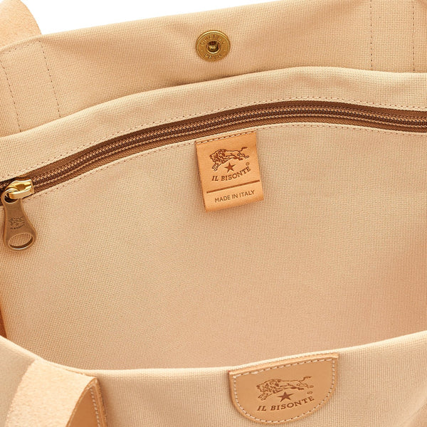 Women's shoulder bag in fabric color natural