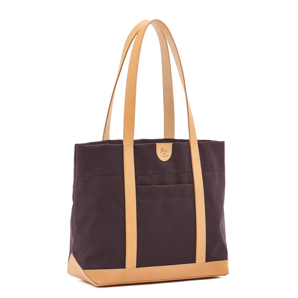 "Borsa a spalla da donna in tessuto colore blu/naturale"