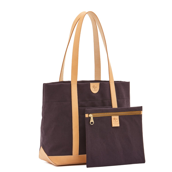 "Borsa a spalla da donna in tessuto colore blu/naturale"