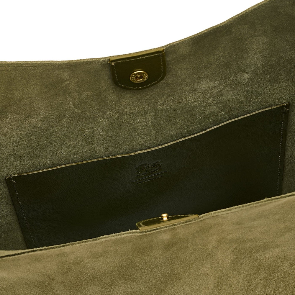 Le laudi | Borsa a spalla da donna in suede colore bamboo