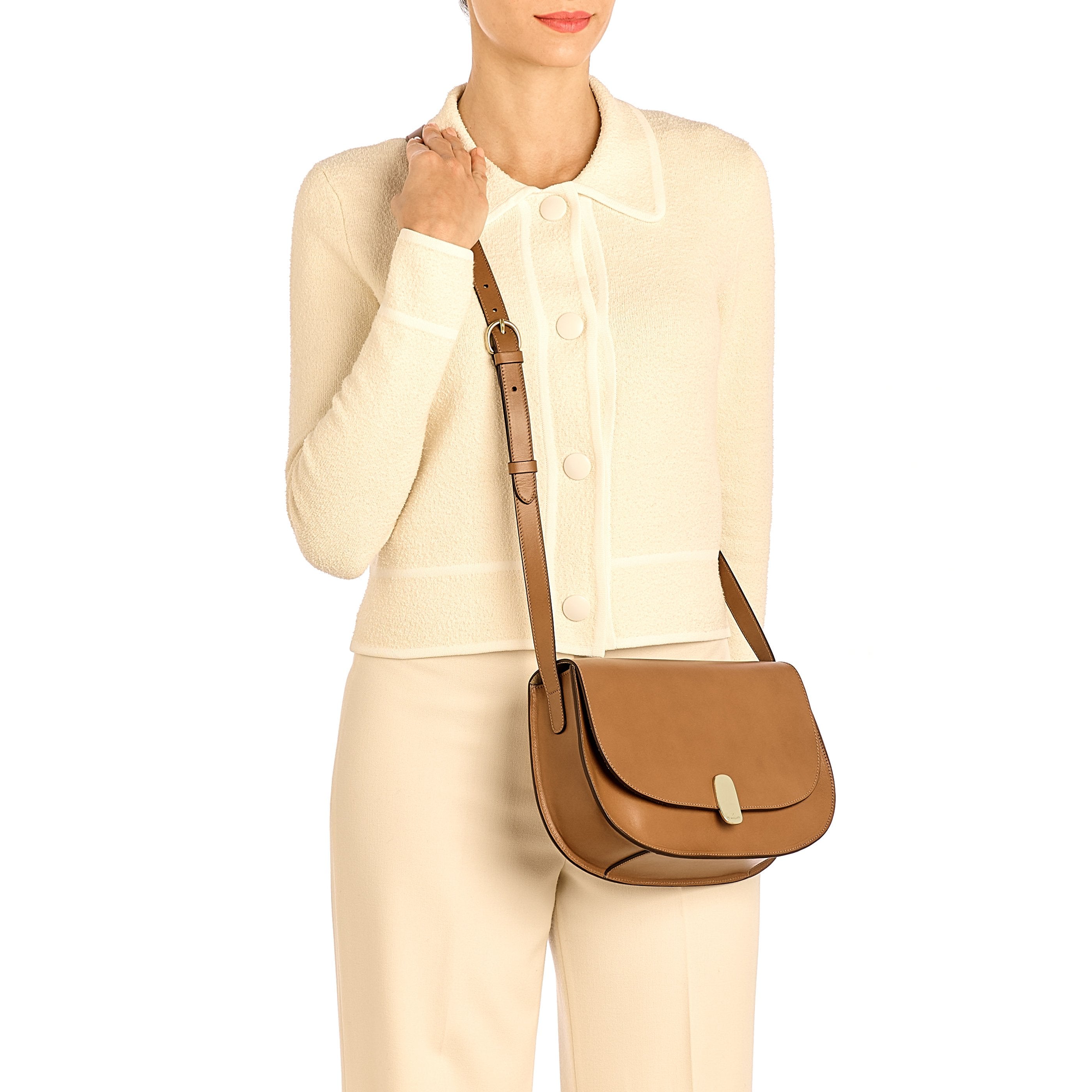 Atelier | Women's shoulder bag in leather color chocolate