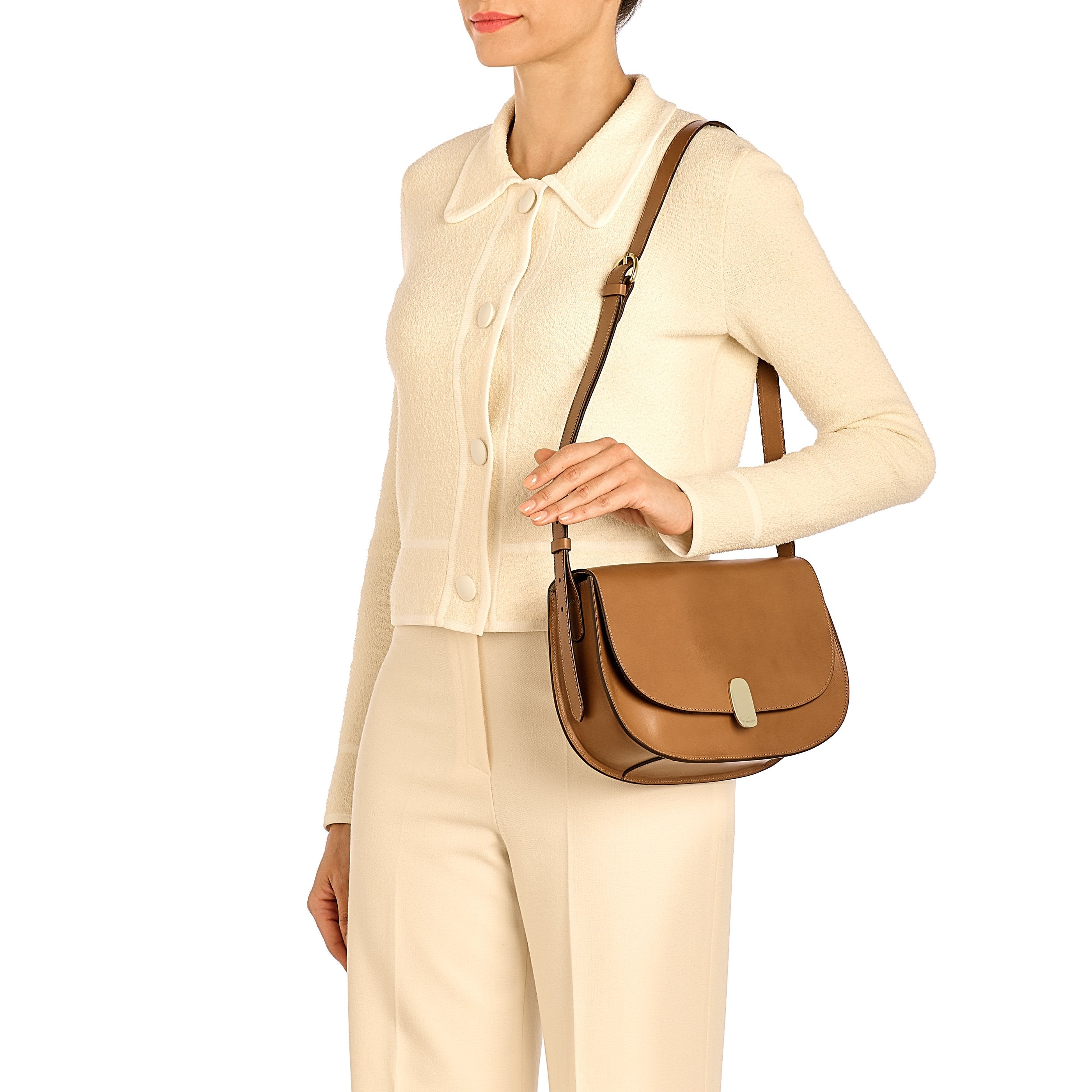 Atelier | Women's shoulder bag in leather color chocolate