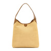 Raffia | Borsa a spalla da donna in tessuto colore beige / gianduia