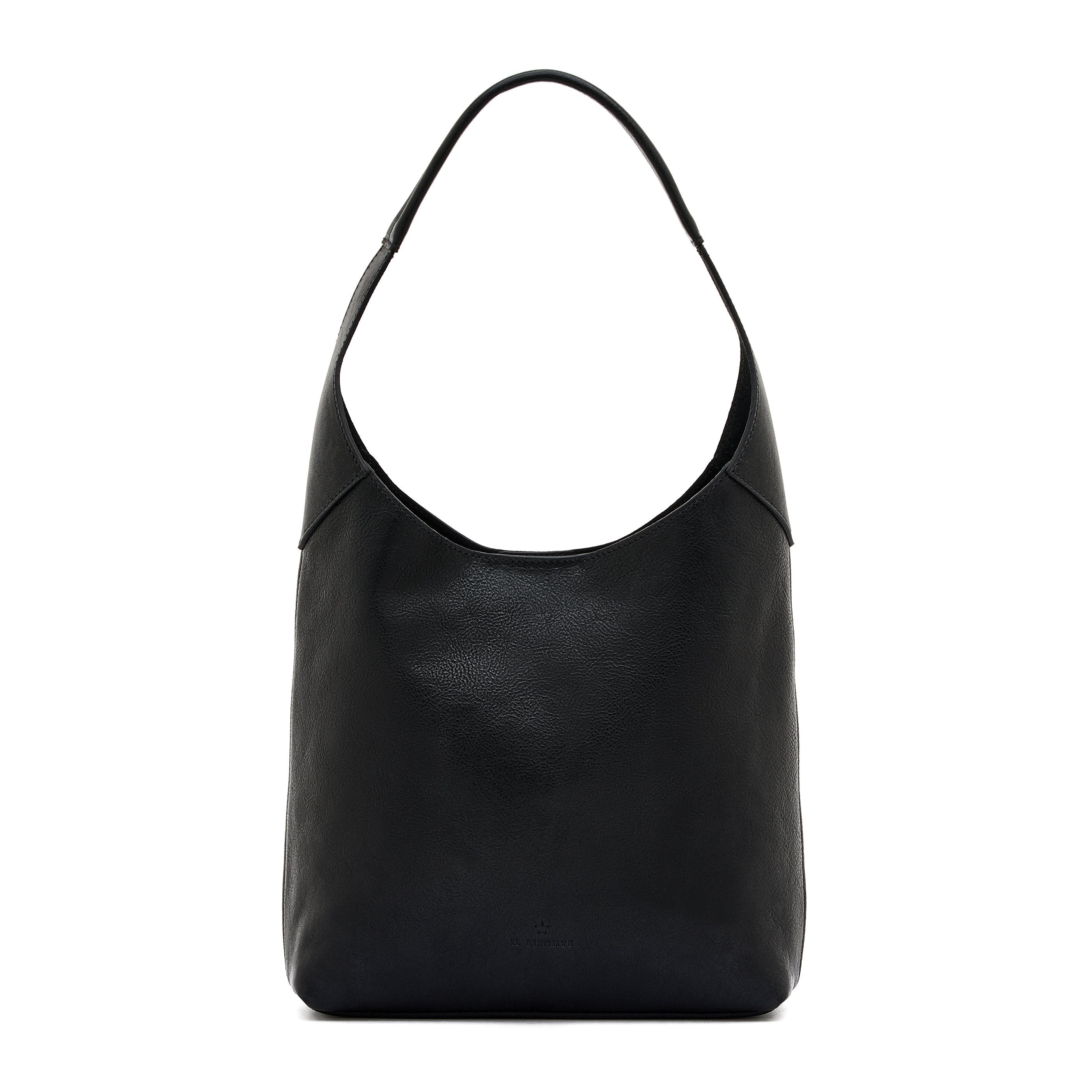 Le laudi | Women's shoulder bag in vintage leather color black