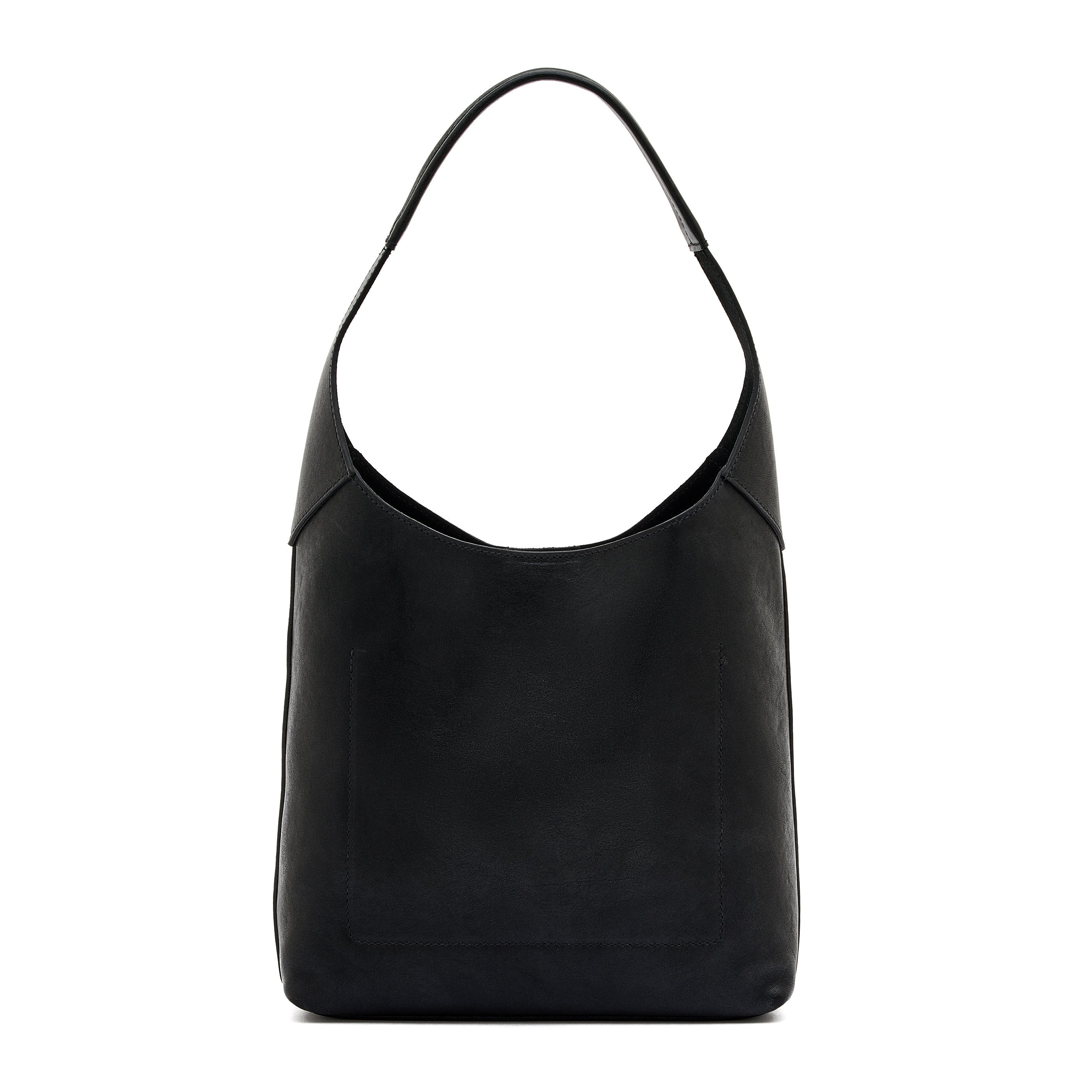 Le laudi | Women's shoulder bag in vintage leather color black – Il Bisonte