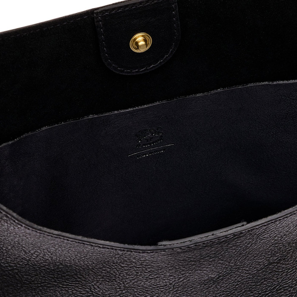 Le laudi | Women's shoulder bag in vintage leather color black