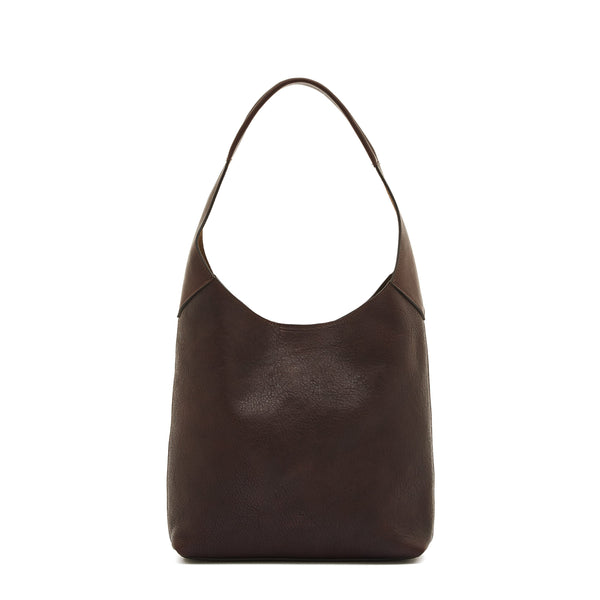 Le laudi | Borsa a spalla da donna in pelle invecchiata colore caffè