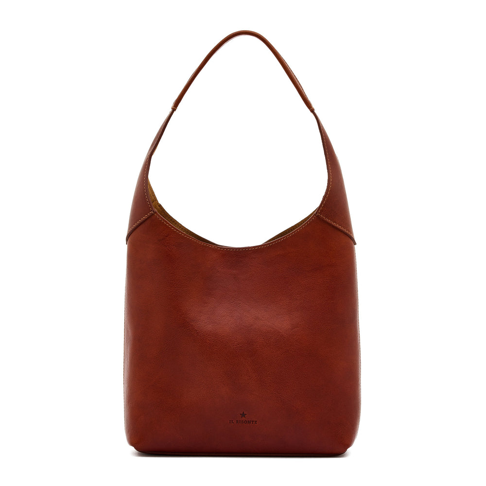 Le laudi | Women's shoulder bag in vintage leather color sepia