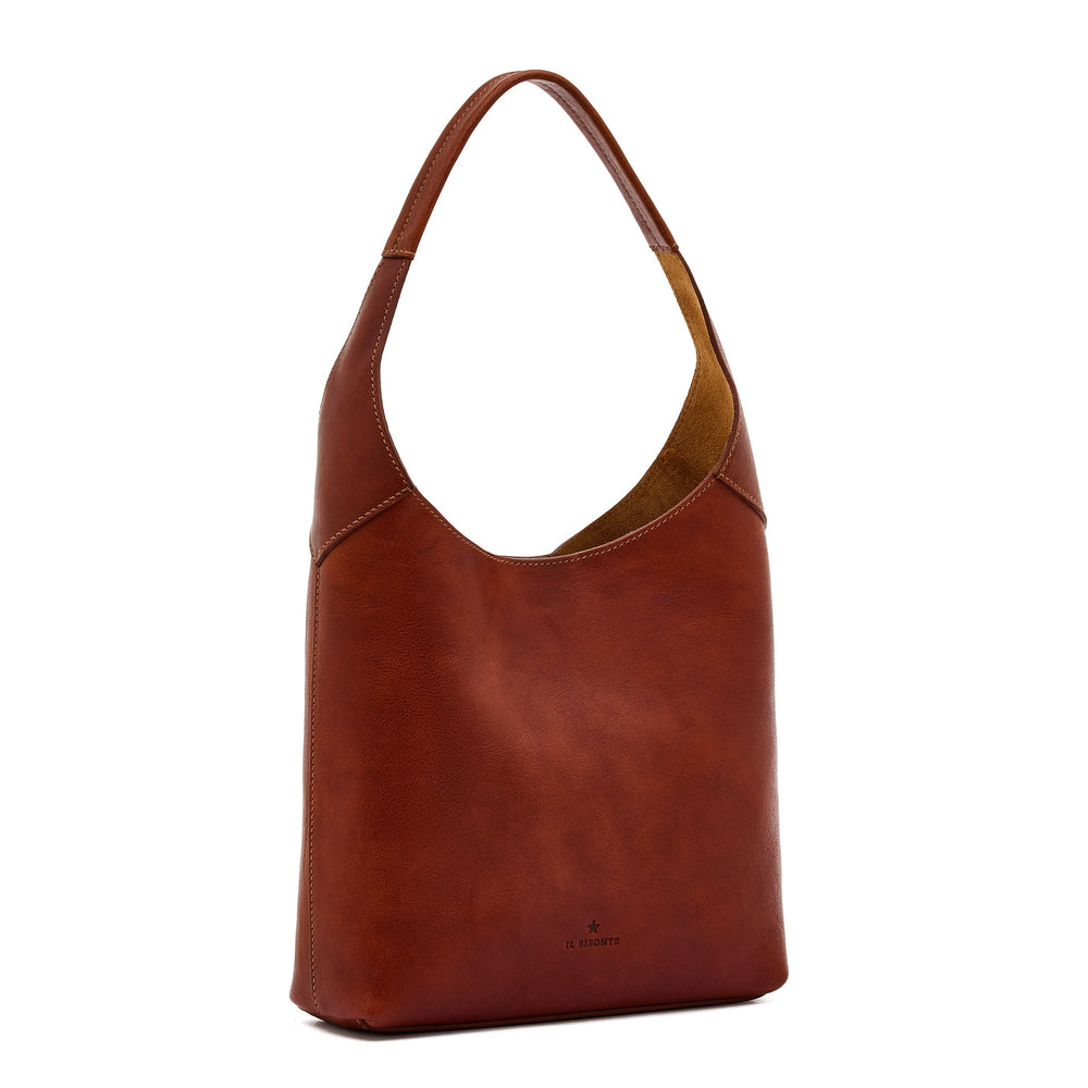 Le laudi | Women's shoulder bag in vintage leather color sepia
