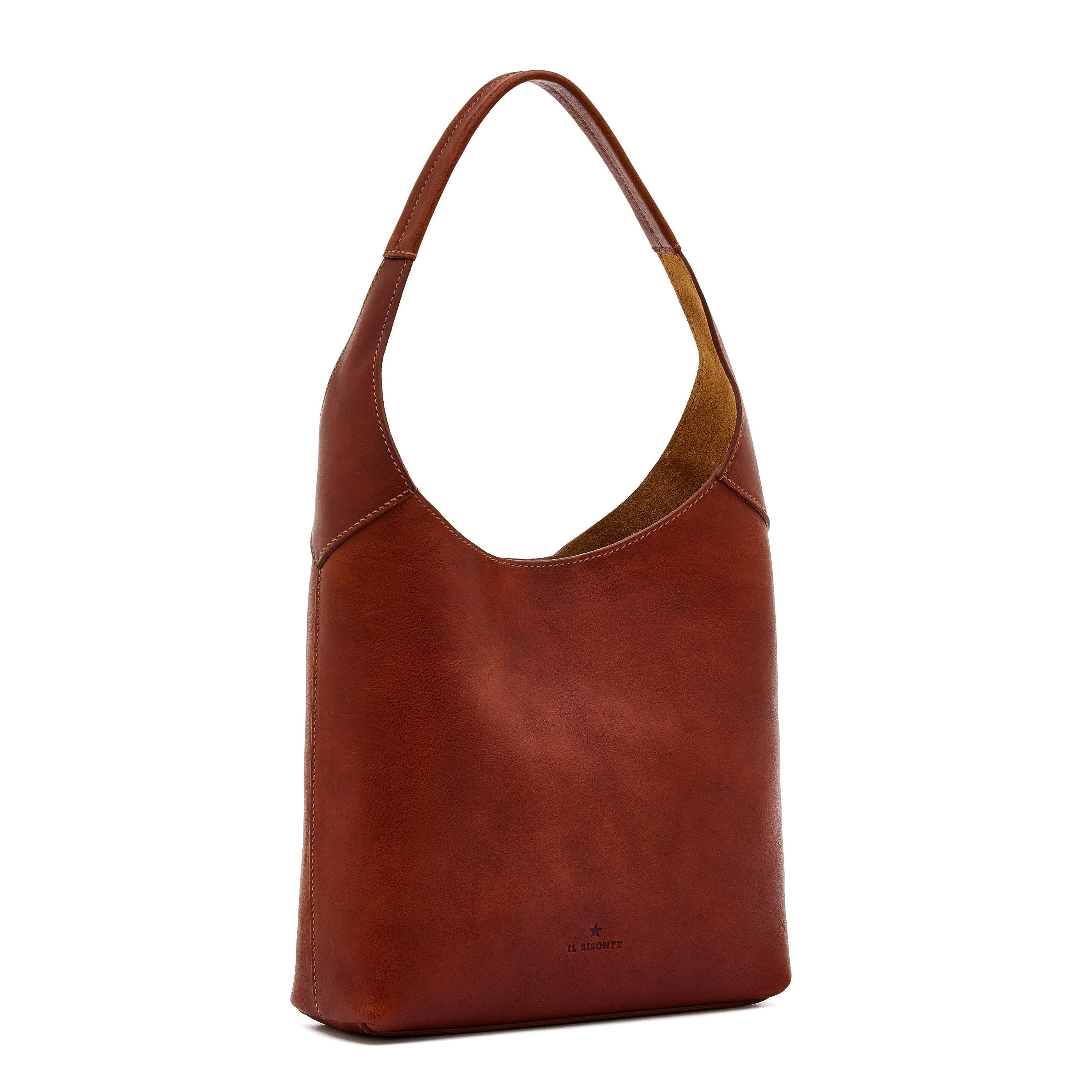 Le laudi | Women's shoulder bag in vintage leather color sepia