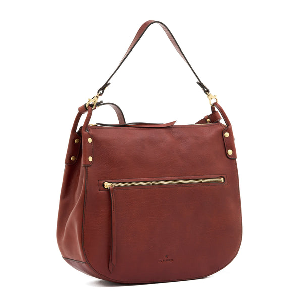 Essenza | Women's shoulder bag in vintage leather color sepia