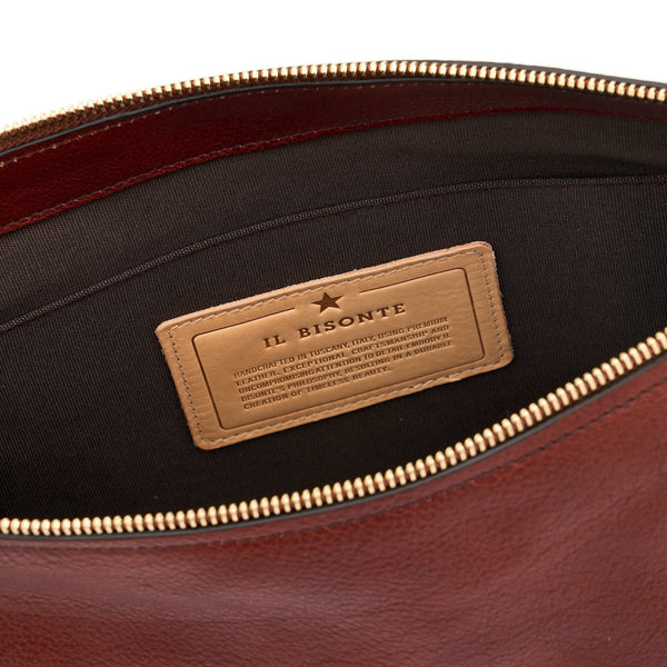 Essenza | Women's shoulder bag in vintage leather color sepia
