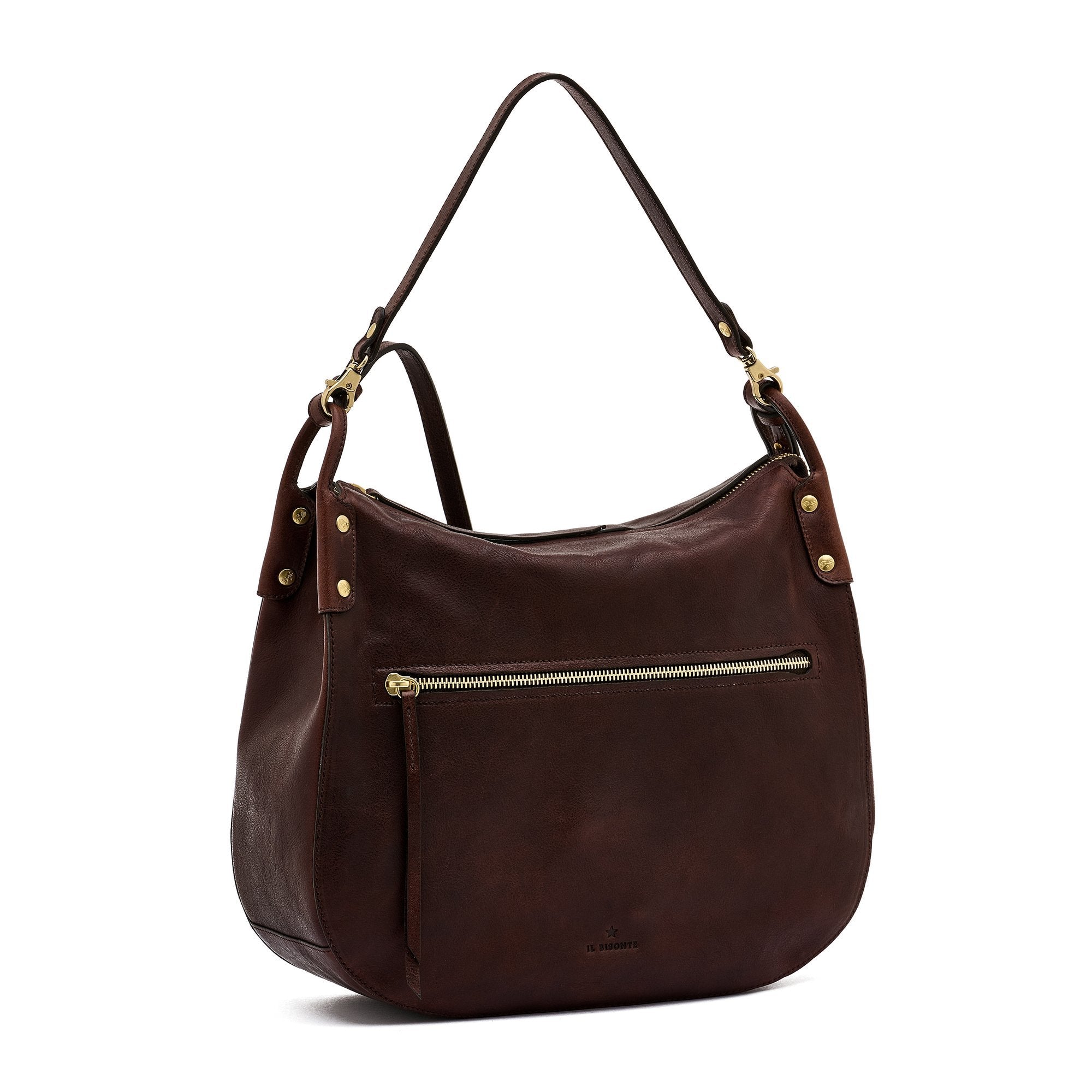 Essenza | Women's shoulder bag in vintage leather color coffee — 
side view
 — 3 of 8