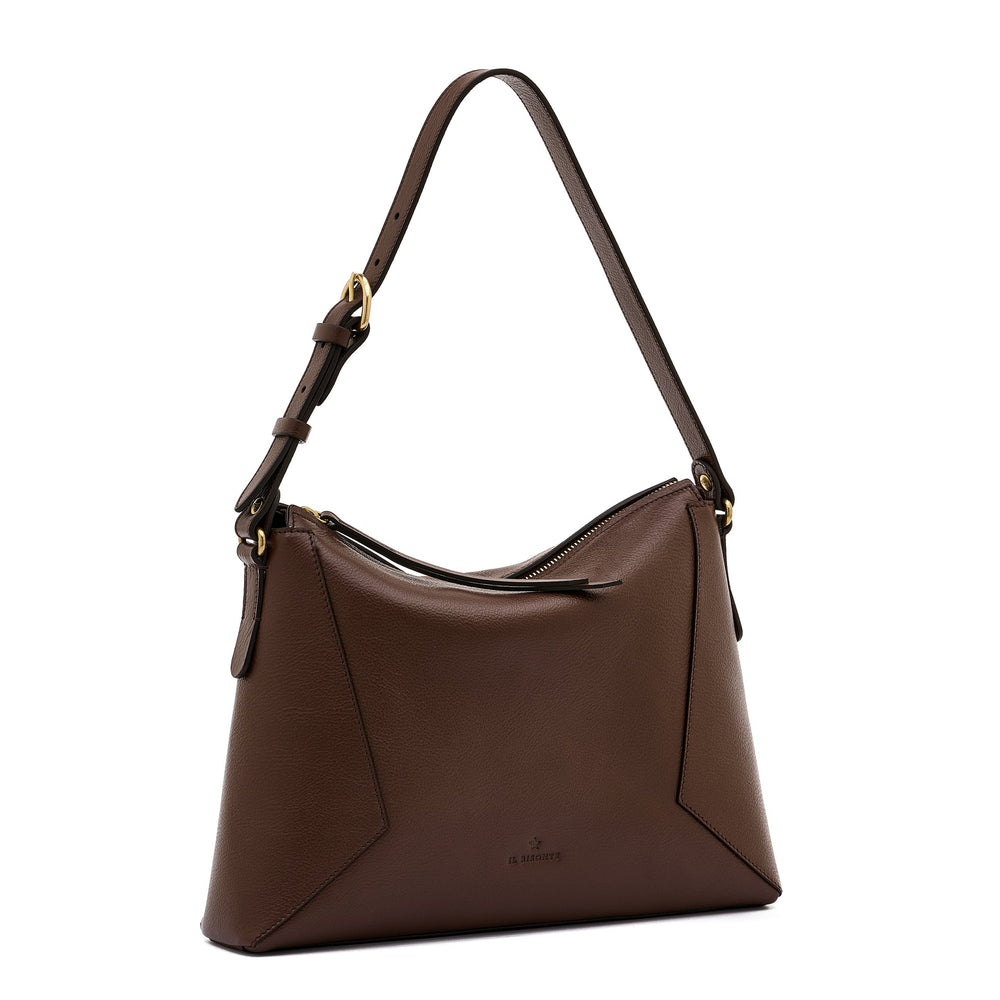Storia | Borsa a spalla da donna in pelle colore marrone tabacco — 
side view
 — 3 of 6