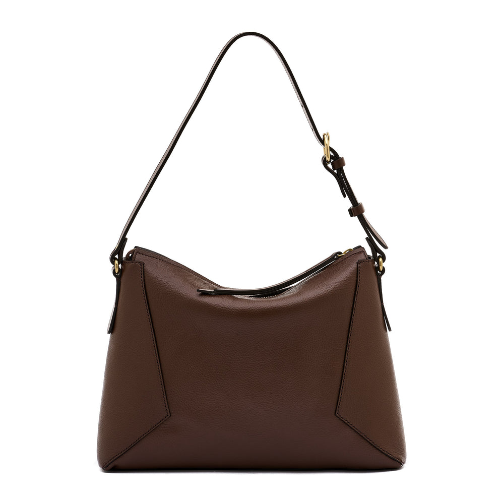 Storia | Borsa a spalla da donna in pelle colore marrone tabacco — 
back or detail view
 — 4 of 6