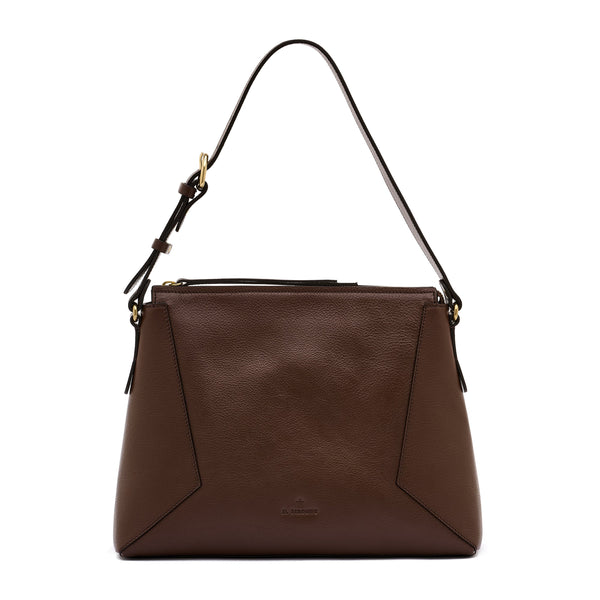 Storia | Sac epaule pour femme en cuir couleur marron tabacco