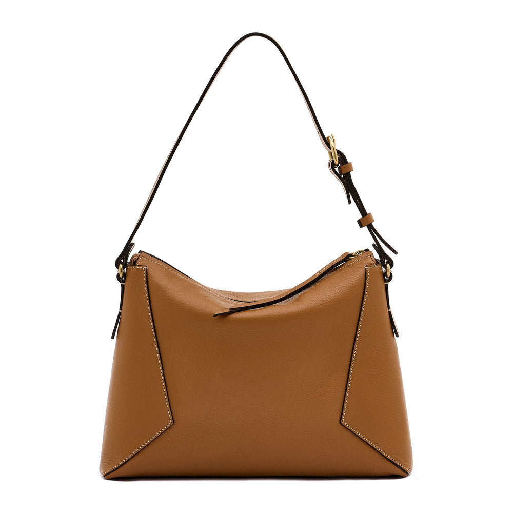 Storia | Sac epaule pour femme en cuir couleur gianduia — 
back or detail view
 — 4 of 6