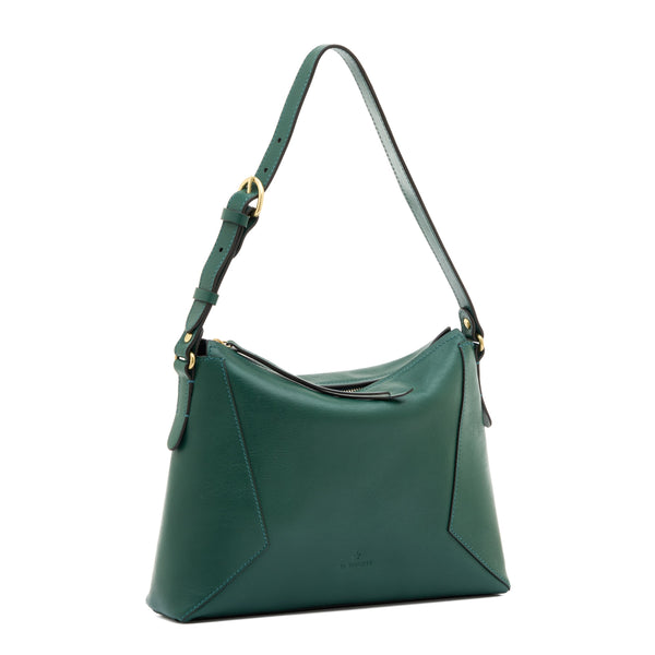 Storia | Women's shoulder bag in leather color green oleandro