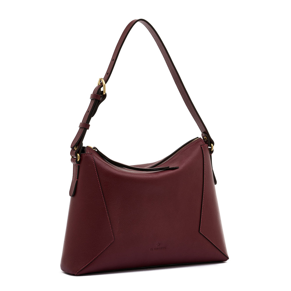 Storia | Borsa a spalla da donna in pelle colore amarena — 
side view
 — 3 of 6