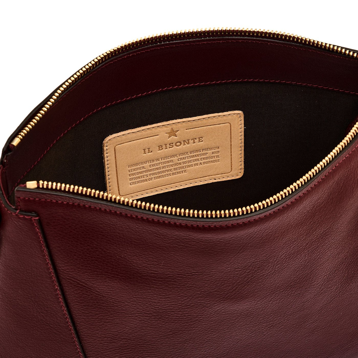 Storia | Borsa a spalla da donna in pelle colore amarena — 
interior detail view
 — 5 of 6