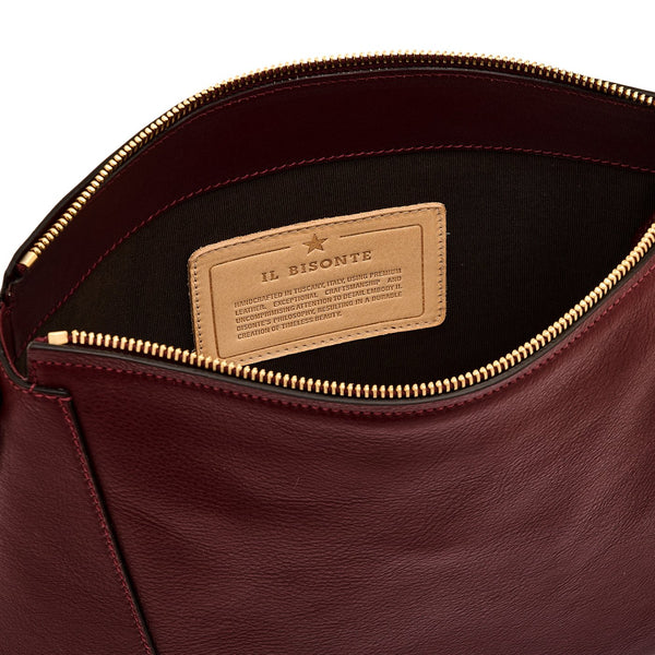 Storia | Sac epaule pour femme en cuir couleur cerise noire