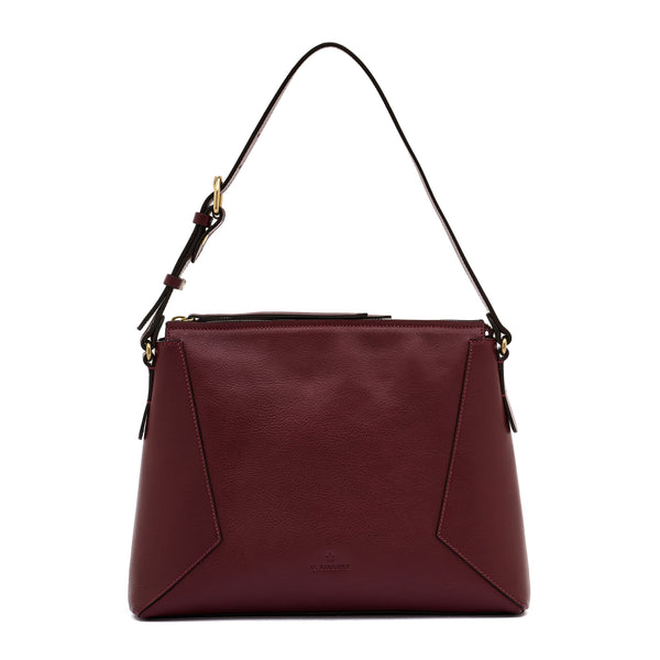 Storia | Sac epaule pour femme en cuir couleur cerise noire