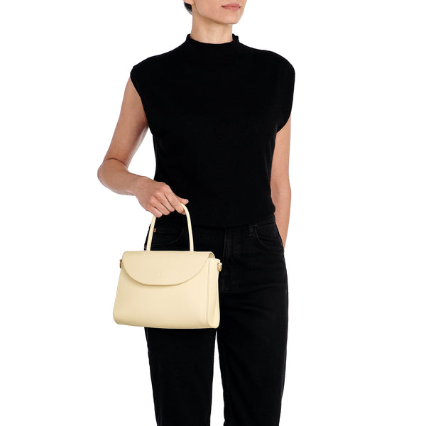 Linea 1978 | Borsa a mano da donna in pelle colore bianco latte