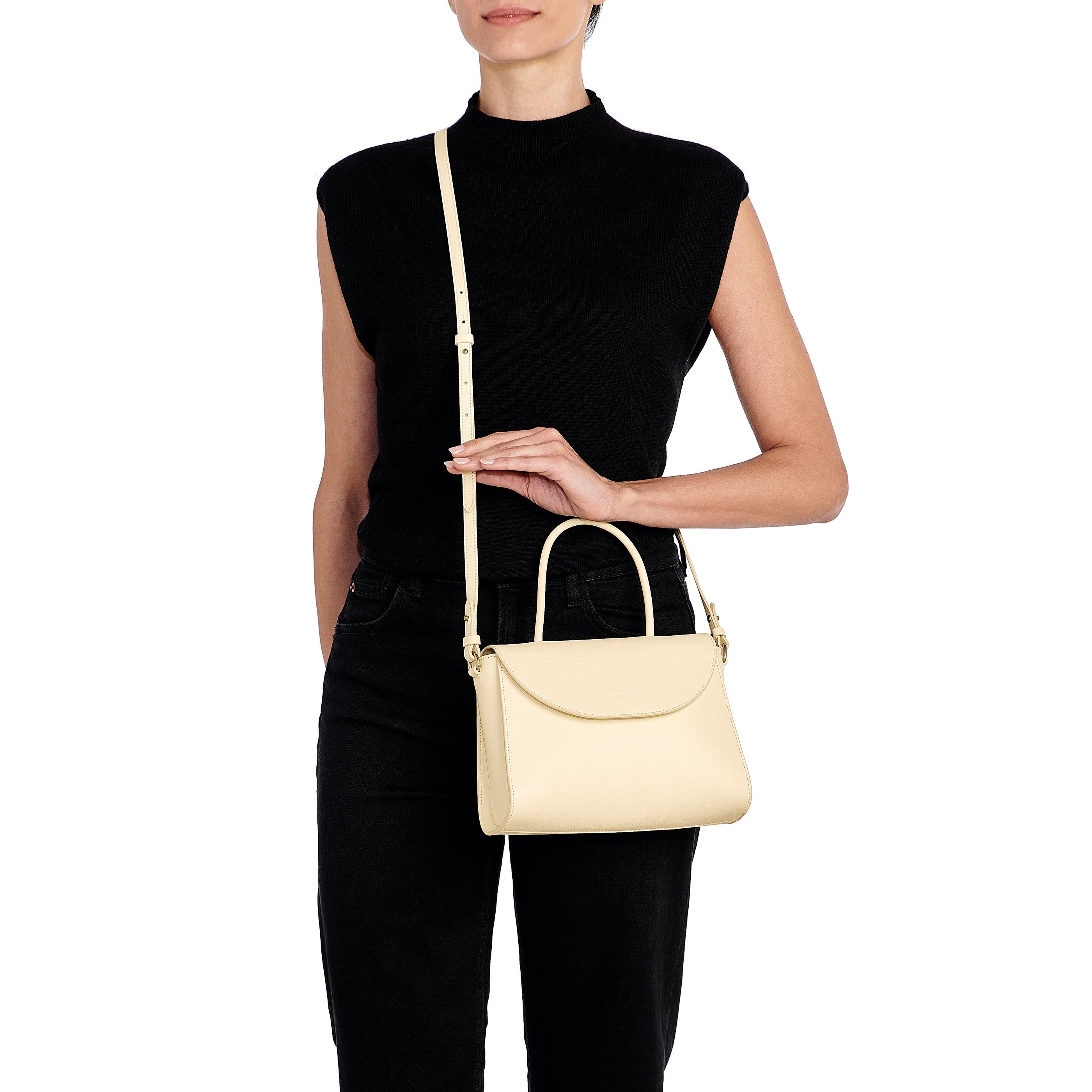 Linea 1978 | Borsa a mano da donna in pelle colore bianco latte