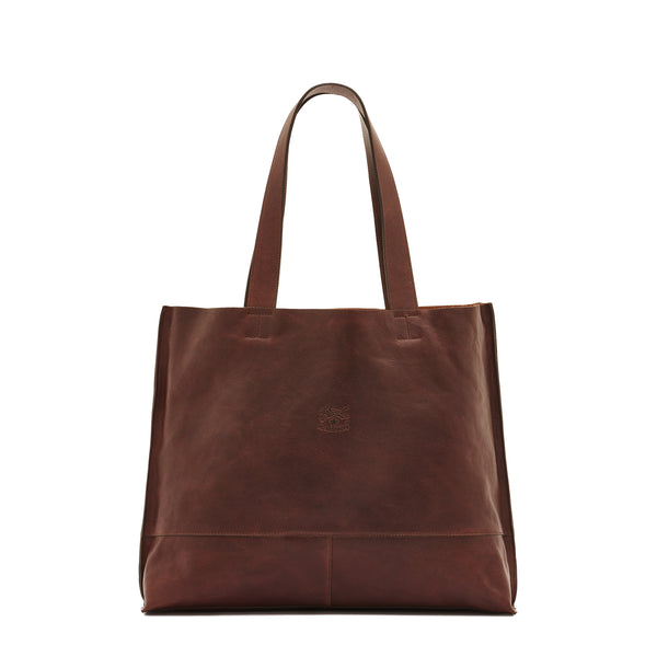Talamone | Women's tote bag in vintage leather color coffee
