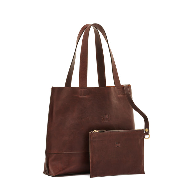 Talamone | Women's tote bag in vintage leather color coffee