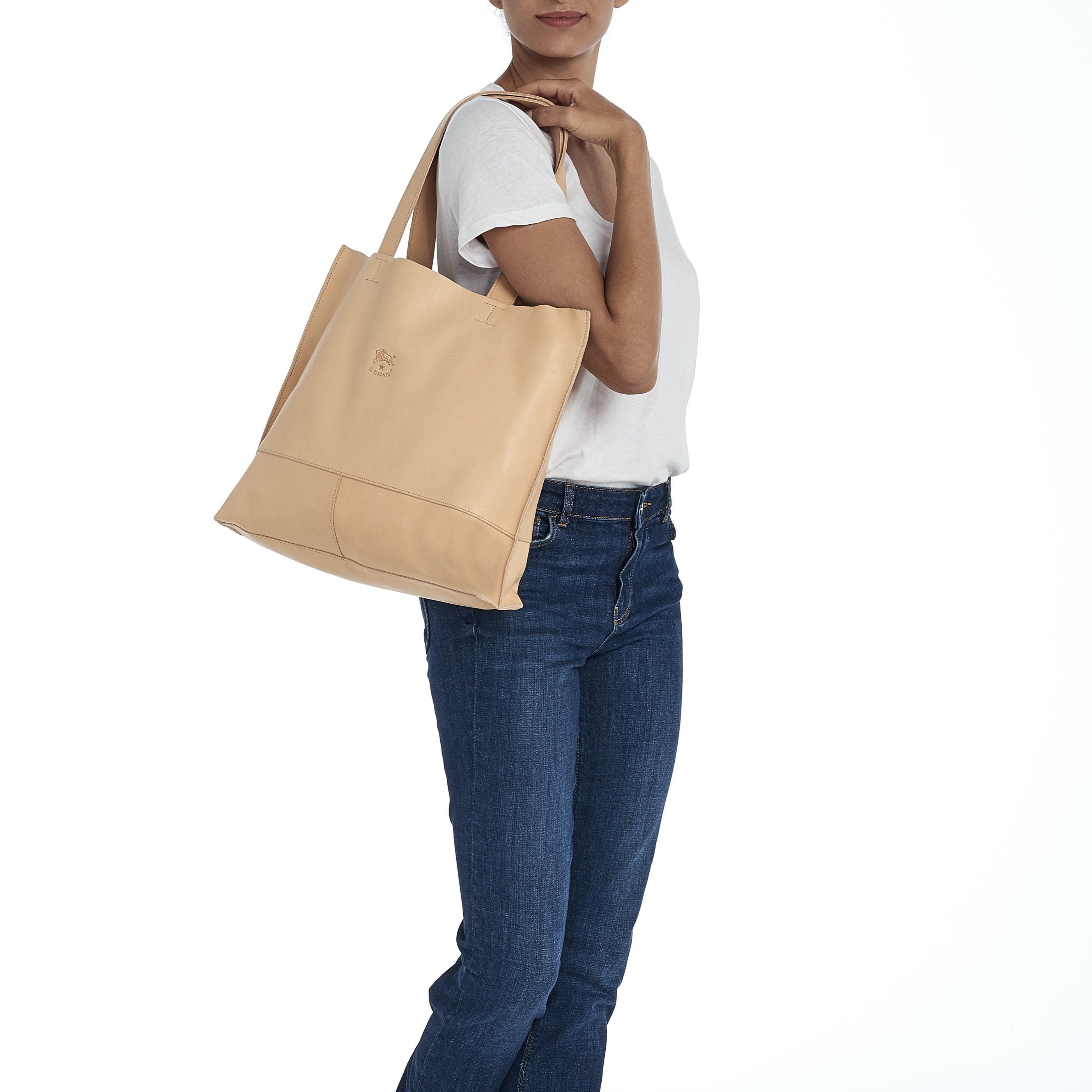 Talamone | Women's tote bag in leather color natural